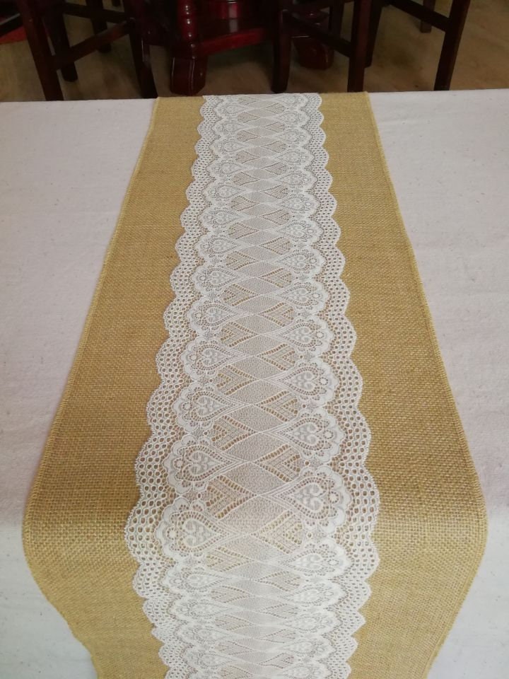 Burlap table runner tablecloths holiday decor 42c Etsy