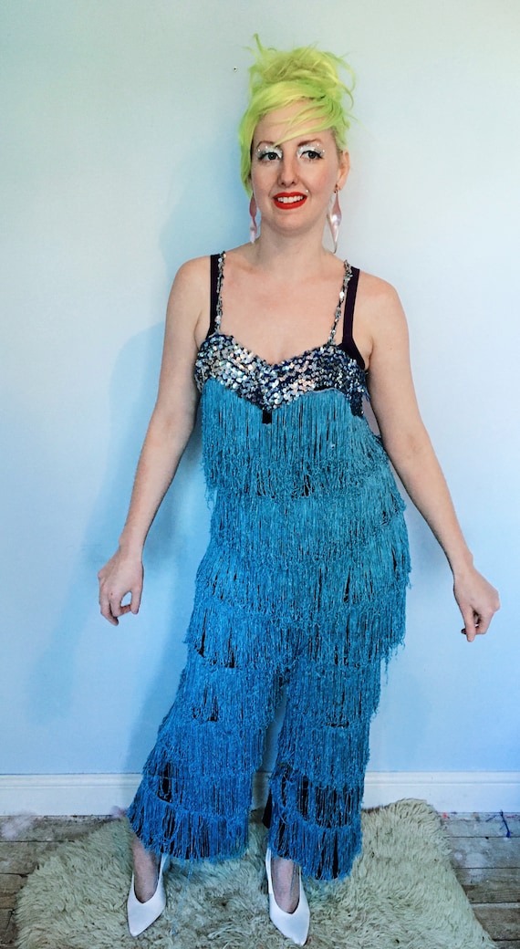 AMAZING Jumpsuit -vintage tassel sequin stretch co