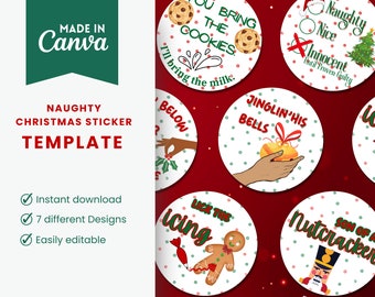 Naughty Funny Mature Christmas Stickers, Adult Party Gift Wrapping Stickers, Festive and Flirty Adult-Themed Holiday Decals,