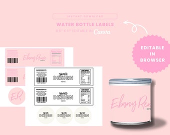 Customizable Pringle Chip Label Template, Party Wedding Favor Gifts for Guest, Digital Editable Chip Label Templat