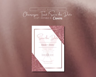 Brindis con champán / Despedida de soltera Boda Fiesta de compromiso Cumpleaños despedida de soltera aniversario Digital Guardar la fecha