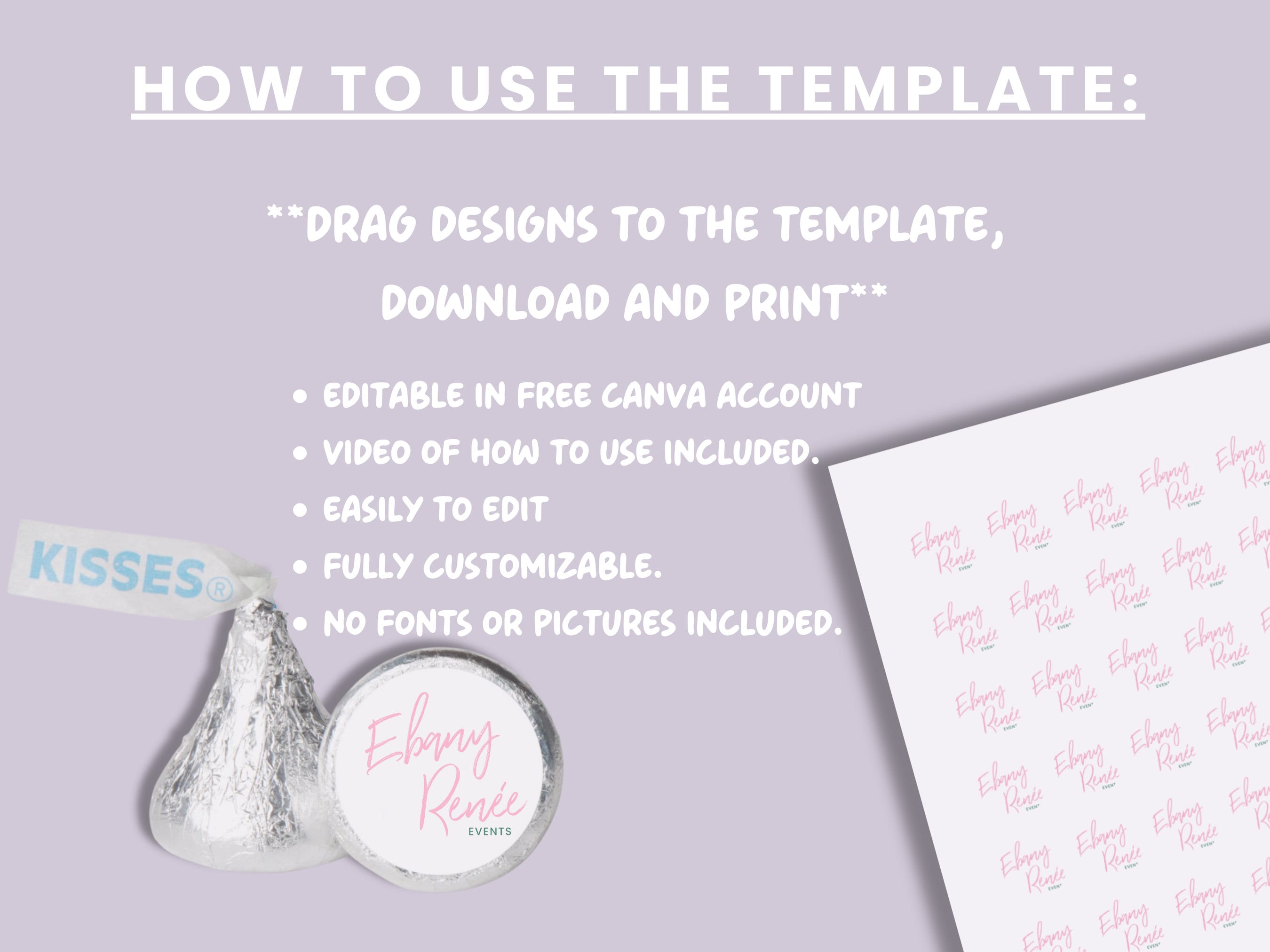 Printable Hershey Kiss Sticker, Hershey Kiss Labels, Kiss Sticker Blank ...