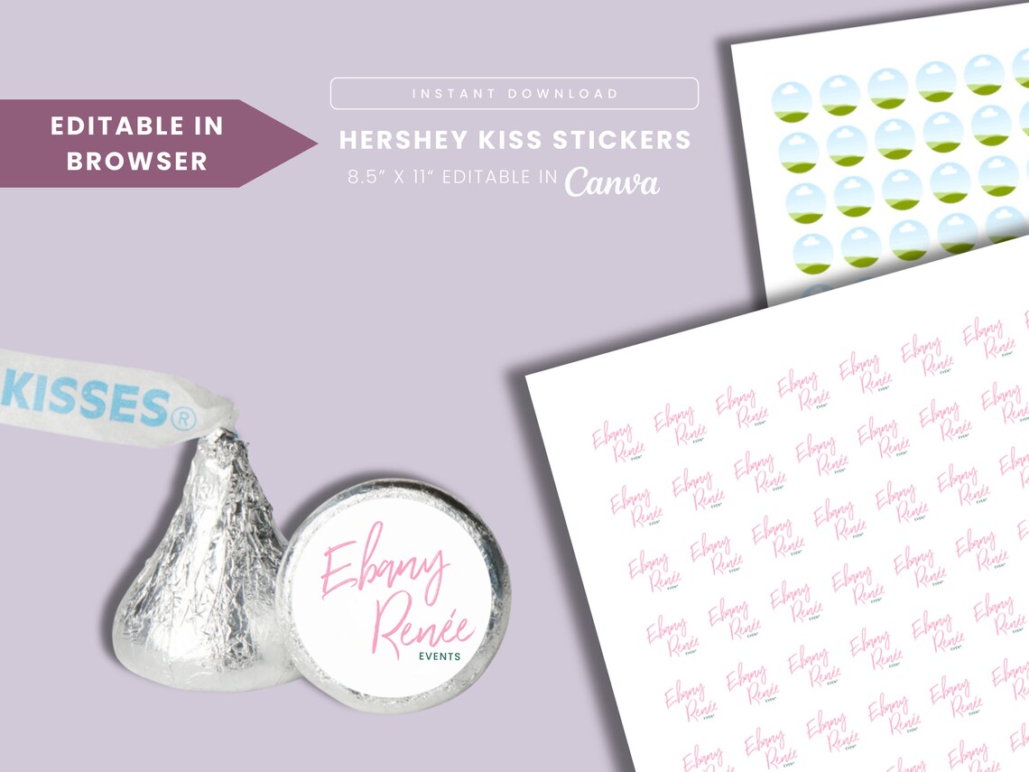 Printable Hershey Kiss Sticker, Hershey Kiss Labels, Party Favors, Baby ...