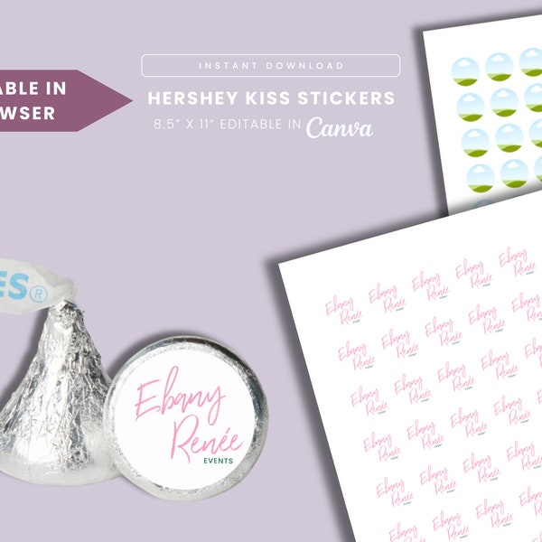 Printable Hershey Kiss Sticker, Hershey Kiss Labels, Party Favors,  Baby Shower Favors, Wedding Favors,