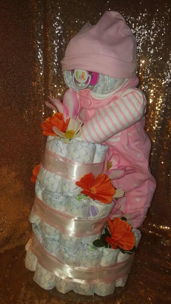 standing baby diaper cake