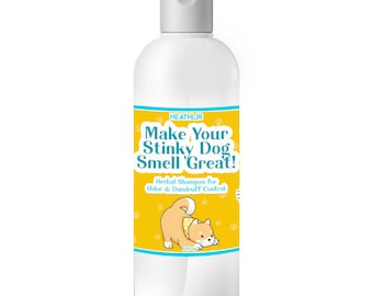 ¡Haz que tu perro apestoso huela genial! Champú a base de hierbas para perros (8 onzas)