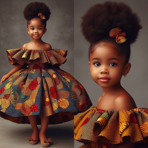 Robe d'ankara pour petite fille, robes à imprimé africain pour filles, robe d'anniversaire pour fille, robes de princesse africaines