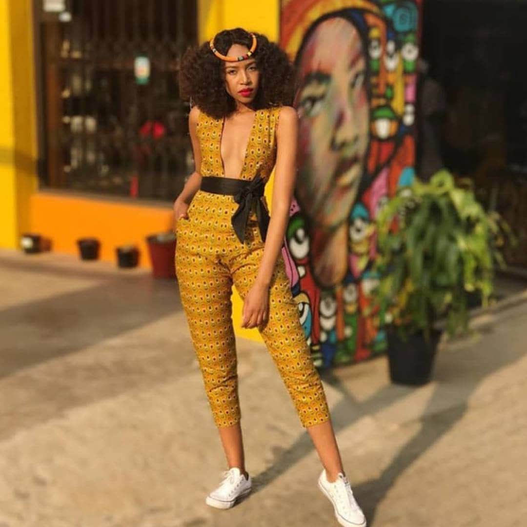Stylish Three Quarter Jumpsuit Ankara 