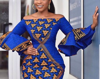 Pretty African Print Dress Ankra Dress Kitenge Dress African