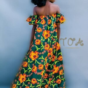 Ankara Maxi Dress, African Print Maxi Dress, Kitenge off Shoulder Maxi ...