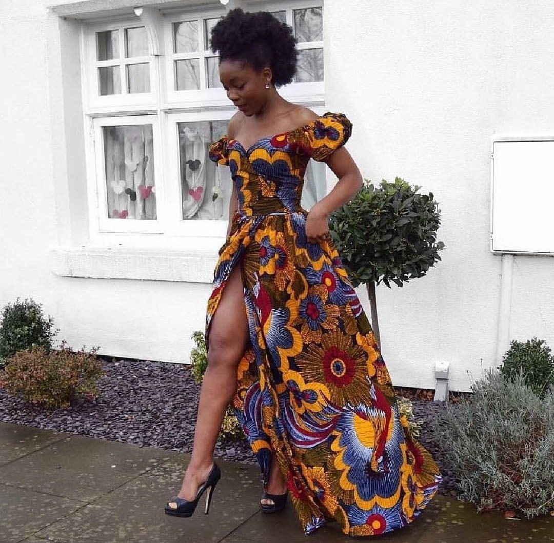 Off Shoulder Elegant African Print Dress African Print ...