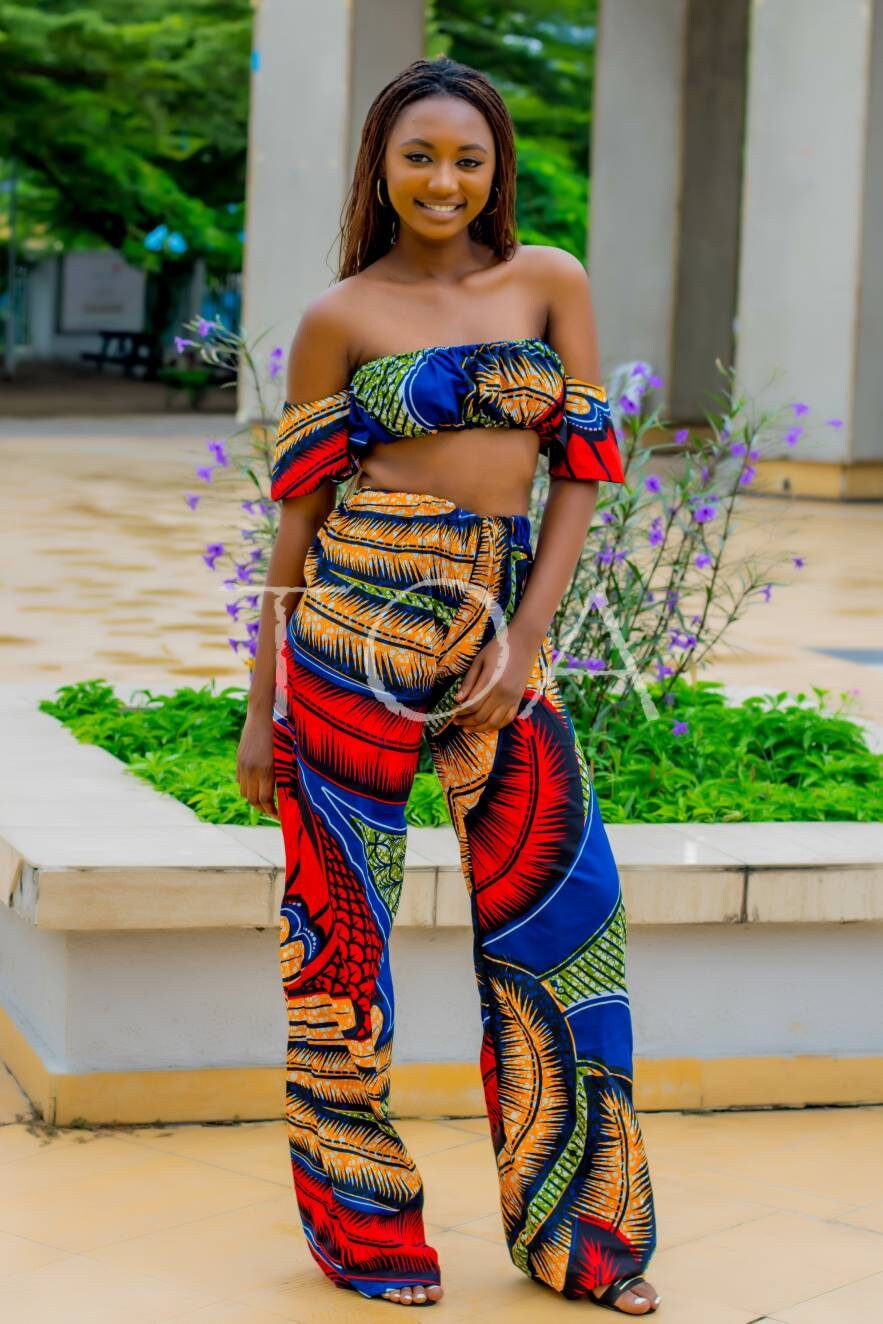 Ankara Two-piece for Summer The Chingola Set Crop top and | Etsy