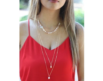 Freshwater pearl double necklace