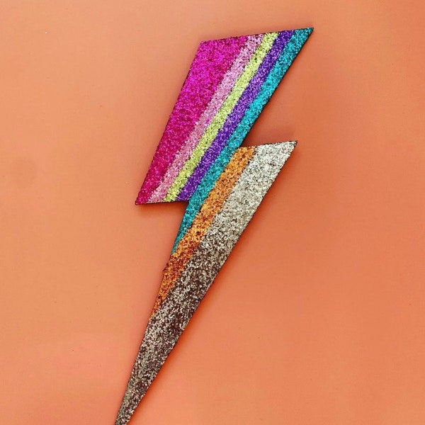 Lightning Bolt Maximalist Wall Art | Rainbow | Kitchen Disco Glitter | Colourful | Eclectic Home | Bestseller