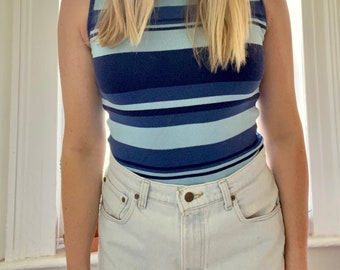 Vintage 90s Striped Tank / Women's Size Medium