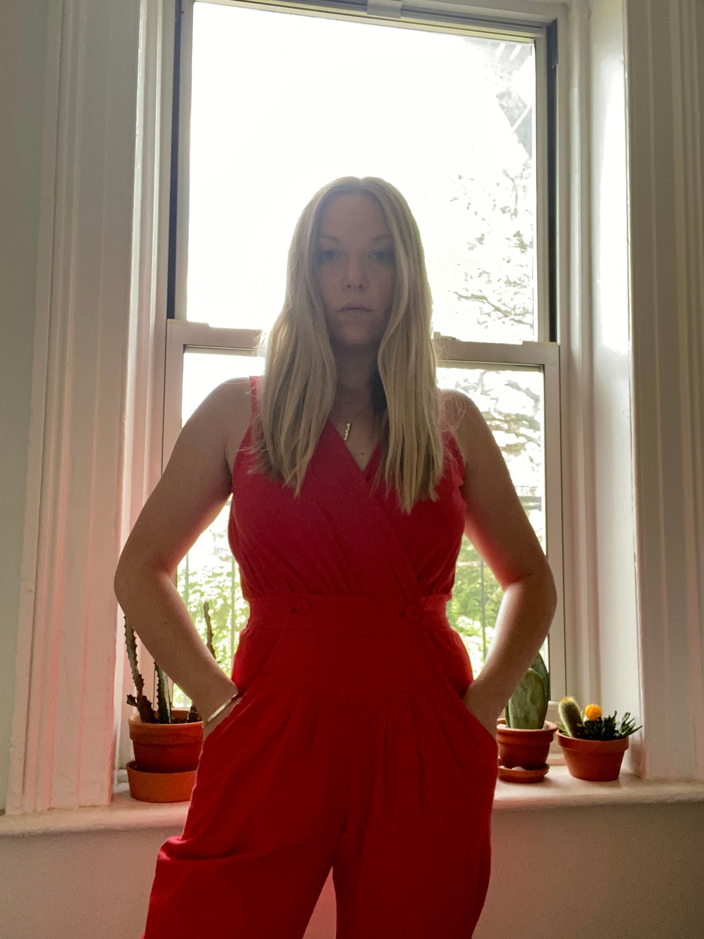 Red Utility Jumpsuit - Etsy