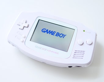 ALL WHITE Gameboy Advance 101 or IPS Screen Backlit Screen and Rechargeable Battery Custom Gba