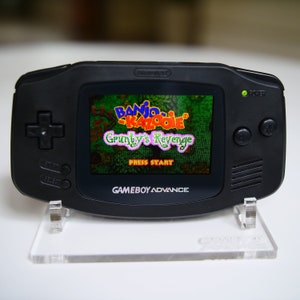 ALL BLACK Gameboy Advance 101 or IPS Screen Backlit Screen and Rechargeable Battery Custom Gba