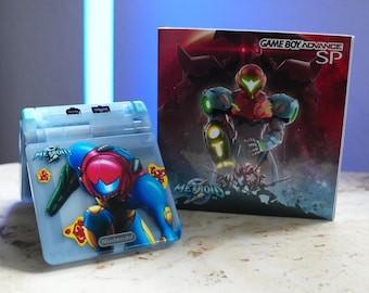 NEW Metroid Themed GBA SP Ips Screen Mod w/Box!