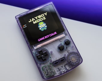 XL Gameboy Color! Atomic Purple shell con pantalla de logotipo de iluminación