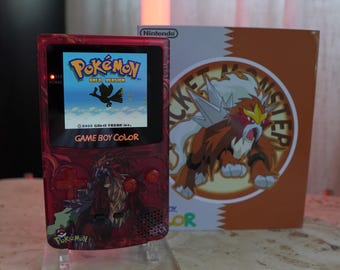NEW Entei Themed GBC IPS Screen Mod w/Box!