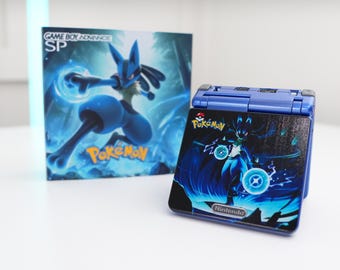 NEW Lucario Themed GBA SP Ips Screen Mod w/Box!