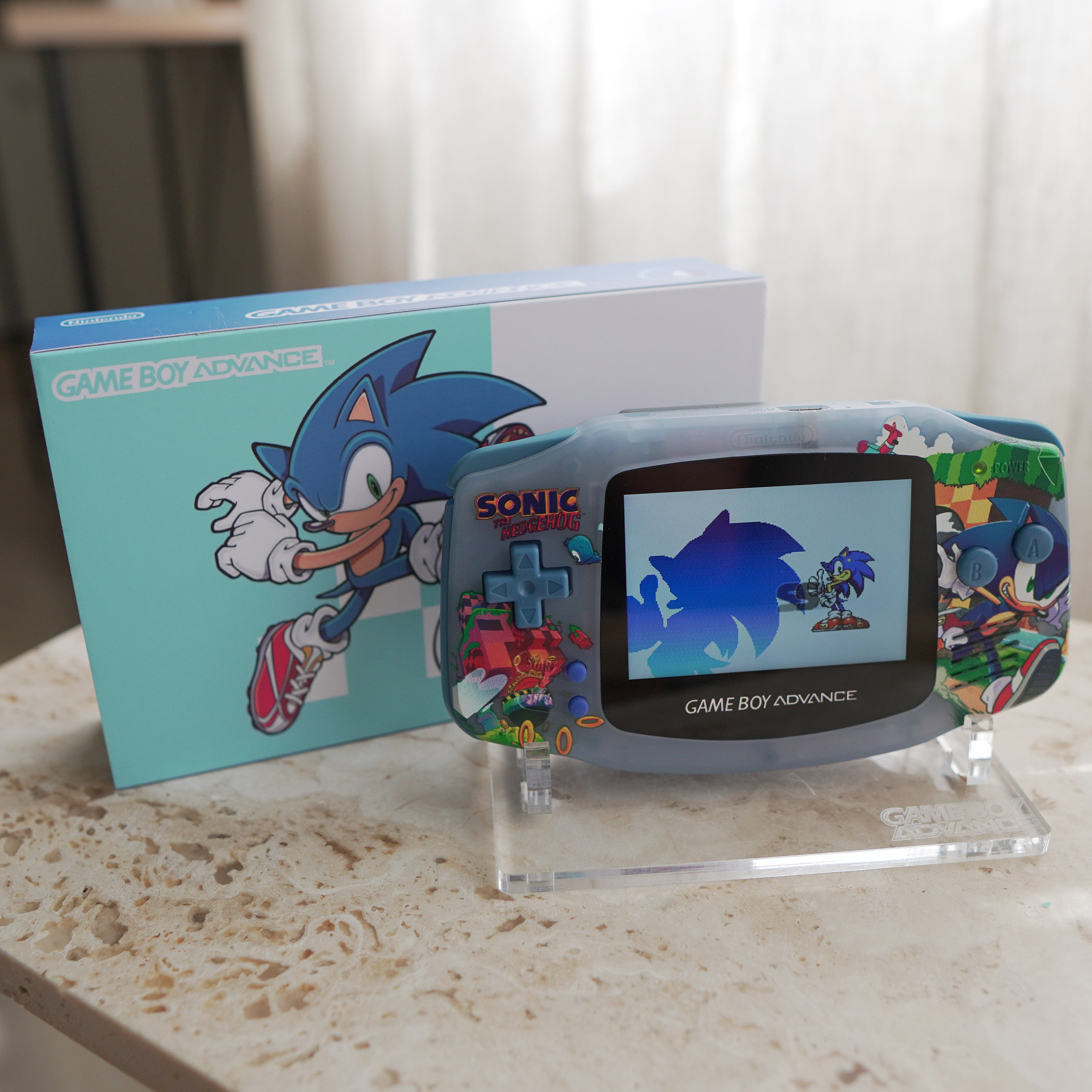 Sonic and Amy Custom Nintendo Gameboy Advance Shell Housing 