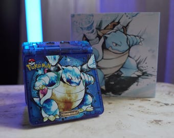 NEW Blastoise Themed GBA SP Ips Screen Mod w/Box!