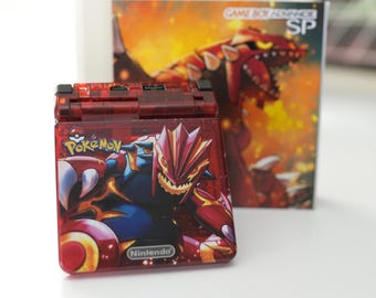 NEW Groudon Themed GBA SP Ips Screen Mod w/Box!
