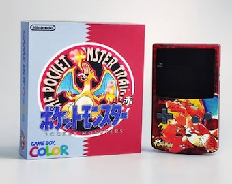 ¡NUEVA GBC temática de Charizard con pantalla IPS con logotipo iluminado Q5 y caja!