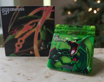 NEW Rayquaza Themed GBA SP Ips Screen Mod w/Box!