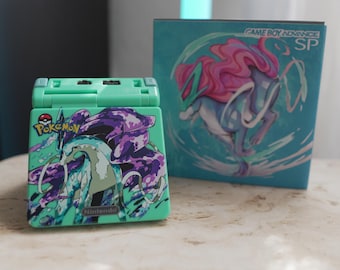 NEW Suicune Themed GBA SP Ips Screen Mod w/Box!