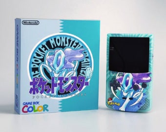 NUEVO GBC temático de Suicune con Q5 Light up Logo IPS Screen Mod w / Box!