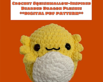 Crochet Bearded Dragon Squishmallow-Inspired Plushie **DIGITAL PDF PATTERN**
