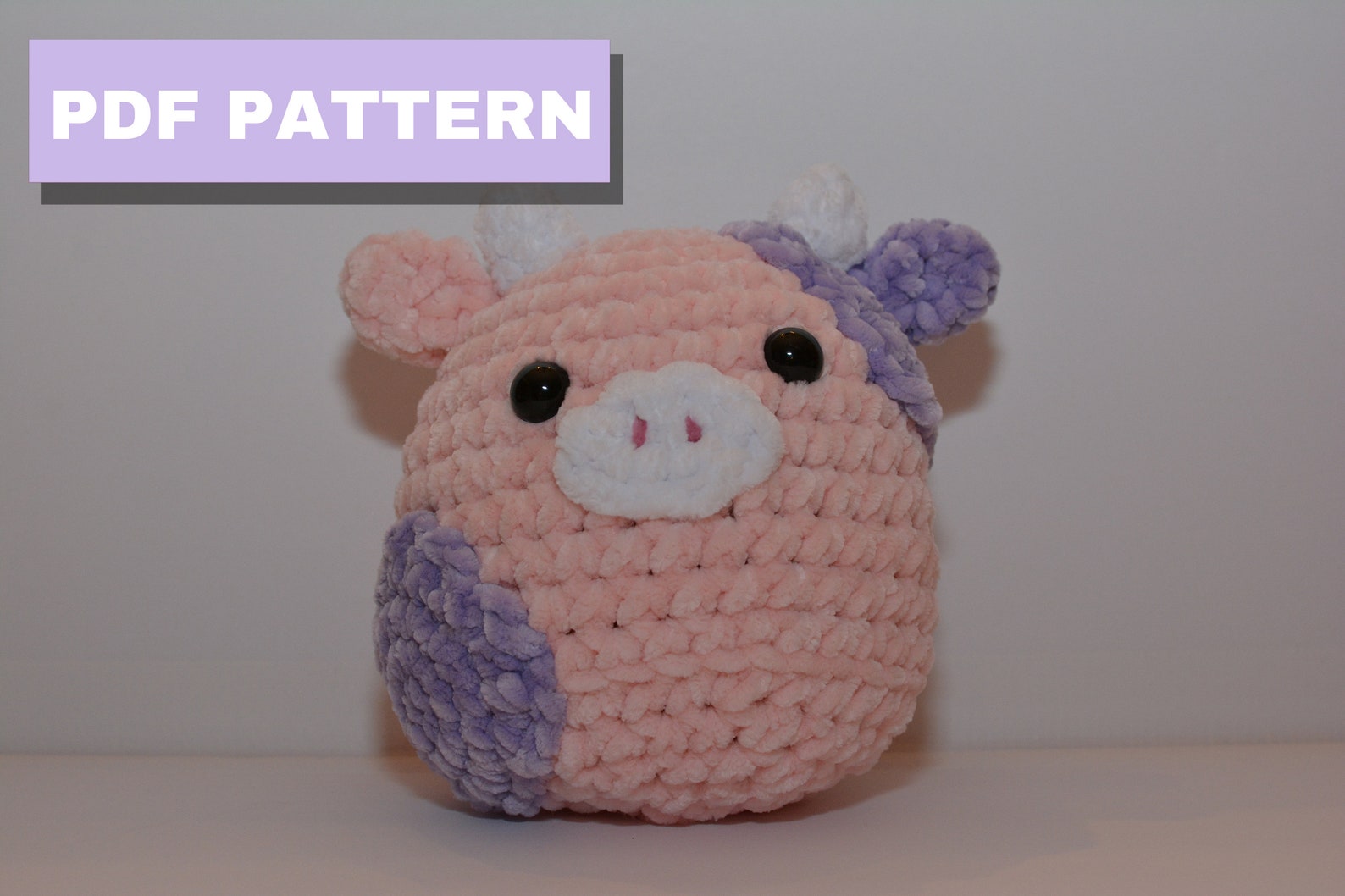 Pink and Purple Squishmallow Cow Crochet PATTERN PDF Etsy