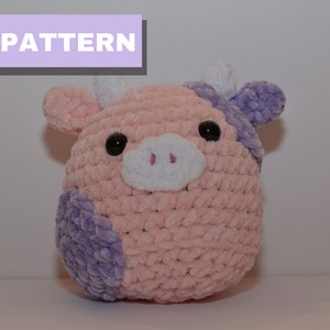 Pink and Purple Squishmallow Cow Crochet **PATTERN PDF**