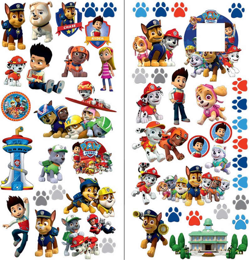 PAW PATROL wall stickers for bedroom boys and girls wall mural Etsy