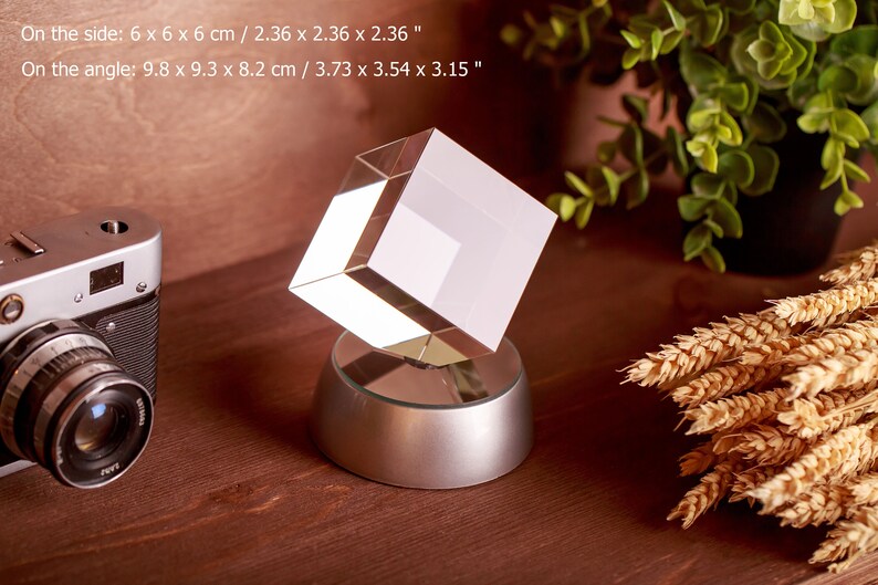 Laser Etched Picture in Glass Cube Etsy