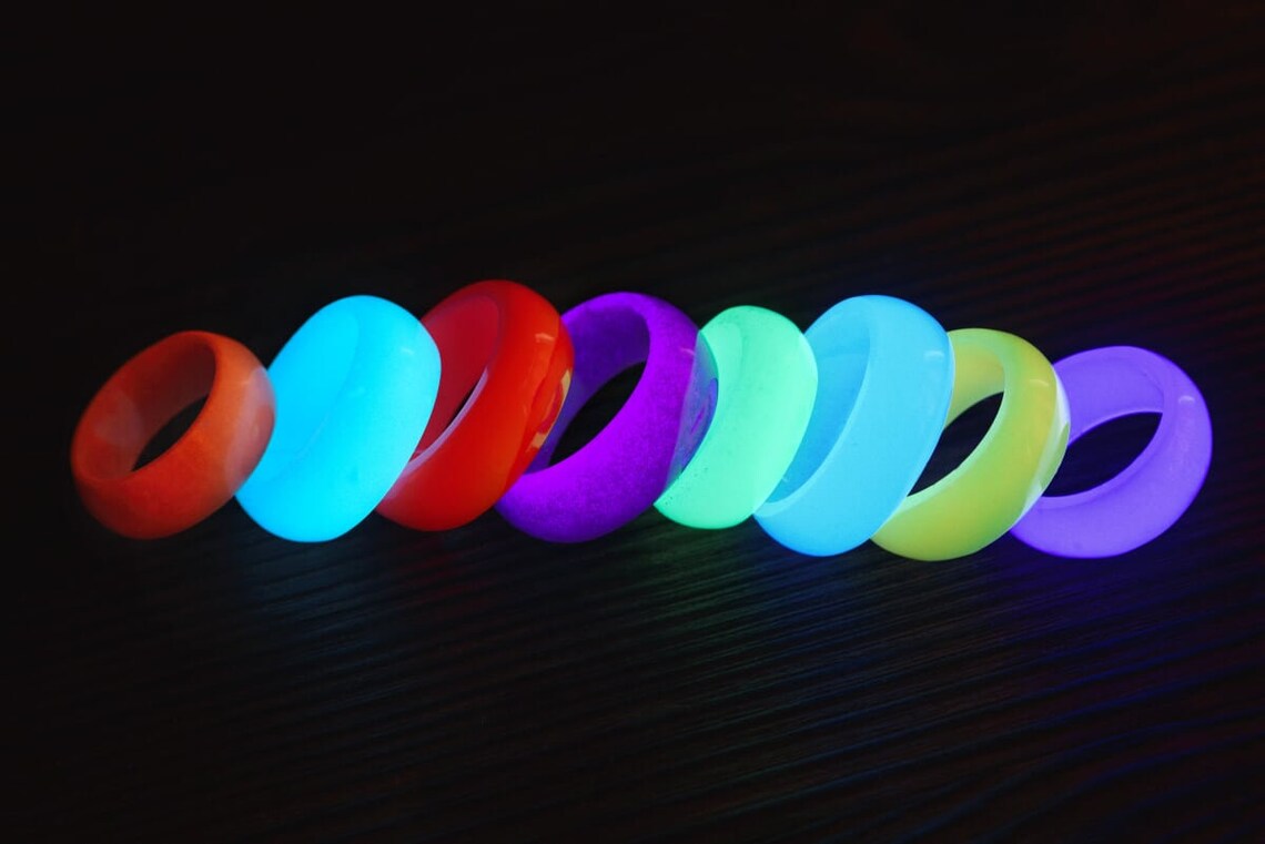 Neon Epoxy resin handmade ring Statement ring Resin ring for Etsy