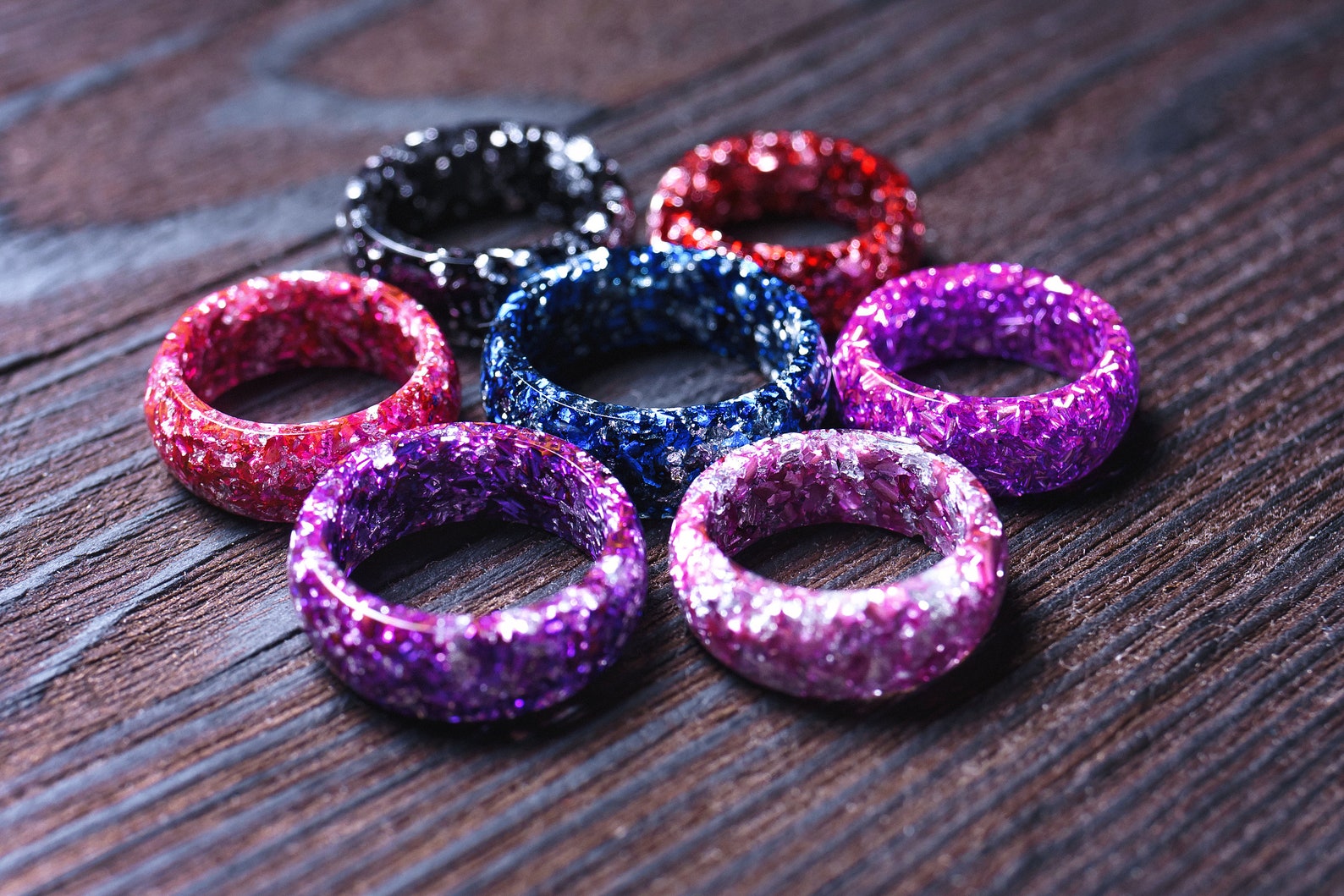 Gems epoxy handmade ring Statement ring Epoxy resin ring for Etsy