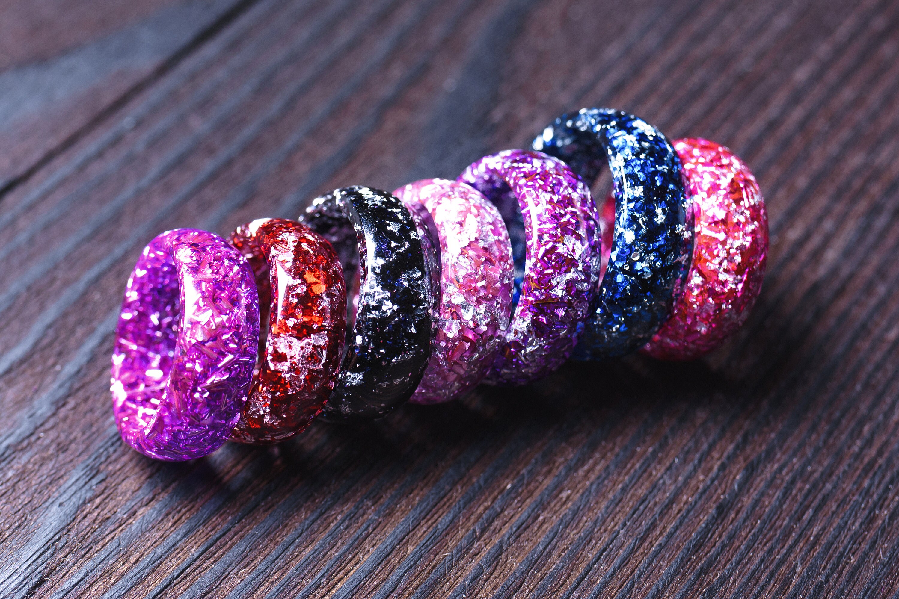 Gems epoxy handmade ring Statement ring Epoxy resin ring for Etsy