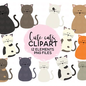 Cat Clipart | Cats PNG | Kitty Clipart | Cat PNG File | PNG File | Cats Clipart | Cute Clipart | Black Cat Clipart Commercial Use Ginger Cat