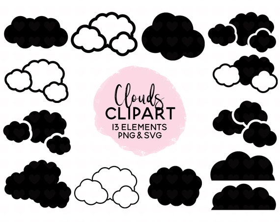 Cloud Svg File Clouds Png File Cloud Clipart Cutting Etsy