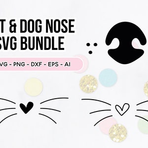 Nez Et Moustaches Clipart Chat Cat Fichier Svg Nez Fichier Etsy