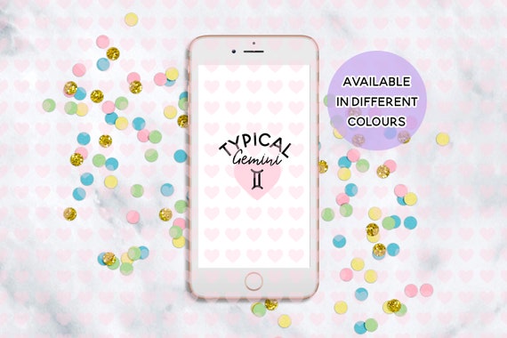Typical Gemini iPhone Wallpaper Background PNG File Cute | Etsy