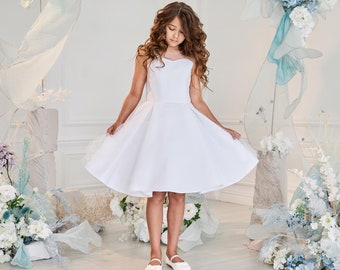 Satin Flower Girl Dress: Princess Birthday Party Dress