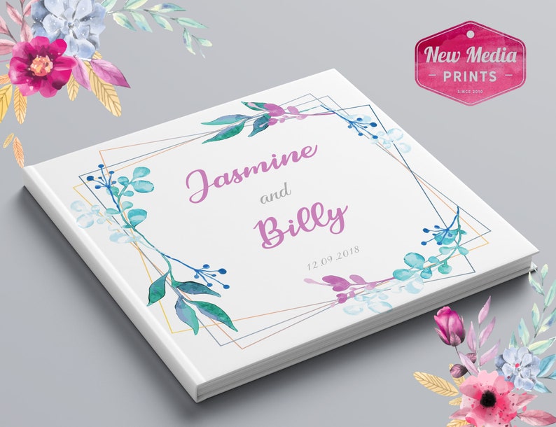 Floral Wedding Guest Book Custom Wedding Guestbook Etsy
