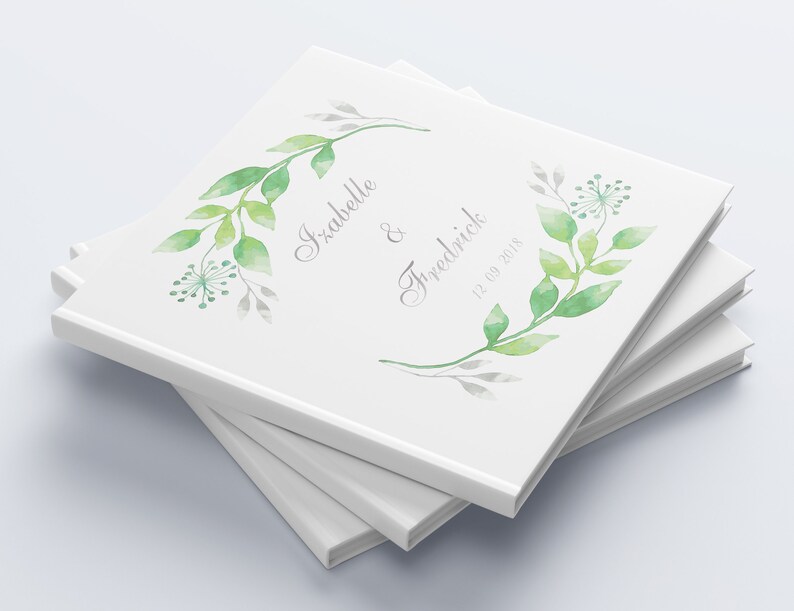 Silver Foil Wedding Guest Book Custom Wedding Guestbook Personalized Wedding Album Rustic Guest Book Floral Wedding Guest Book Ideas