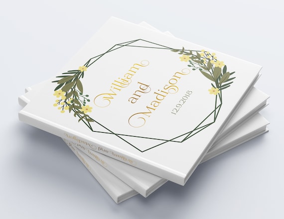Floral Wedding Guest Book Custom Wedding Guestbook Personalized Wedding Album Rustic Guest Book Unique Wedding Guest Book Floral Ideas