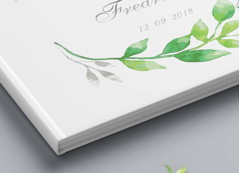 Silver Foil Wedding Guest Book Custom Wedding Guestbook Personalized Wedding Album Rustic Guest Book Floral Wedding Guest Book Ideas